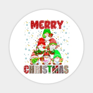 Merry Christmas Gnome Family Funny Xmas Tree Women Men Kids Magnet